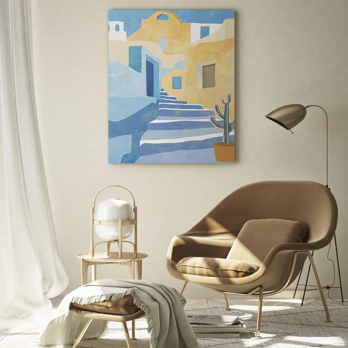 Billede på glas - En dag i en arabisk by - 80x120 cm