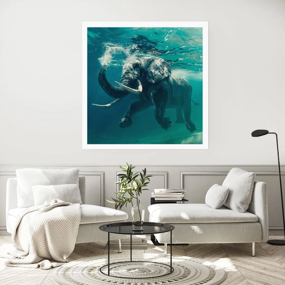 Plakat - Alle kan lide at svømme - 30x30 cm