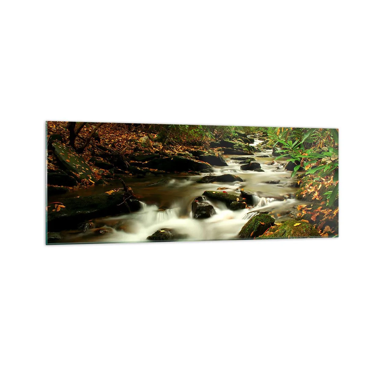 Billede på glas - Som flydende sølv - 140x50 cm