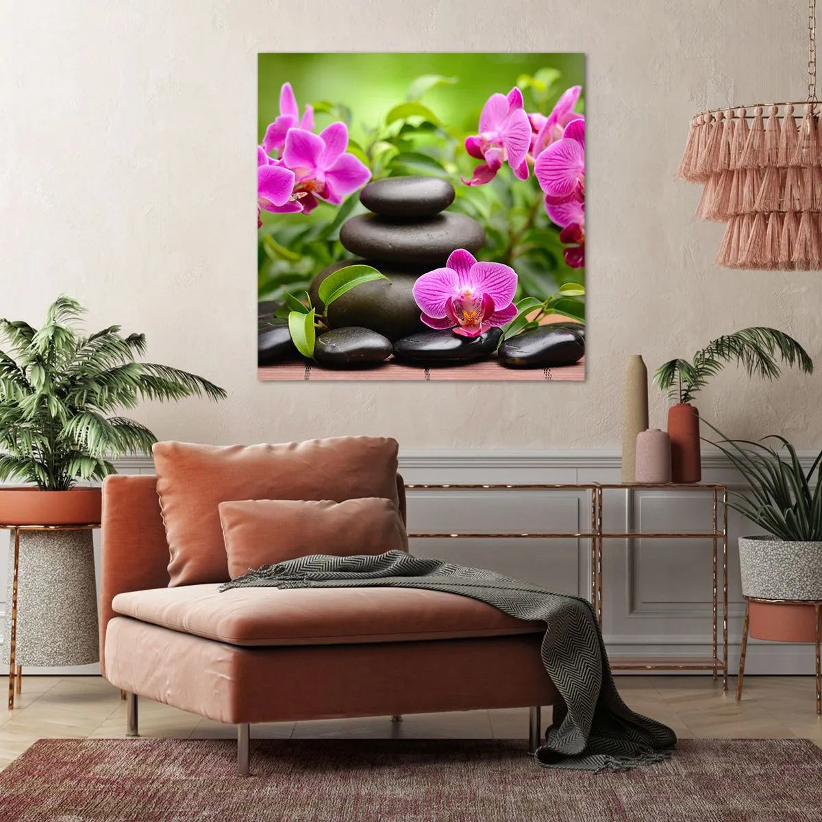 Lærredstryk - Billede på lærred - Pyramide af ro og fred - 60x60 cm