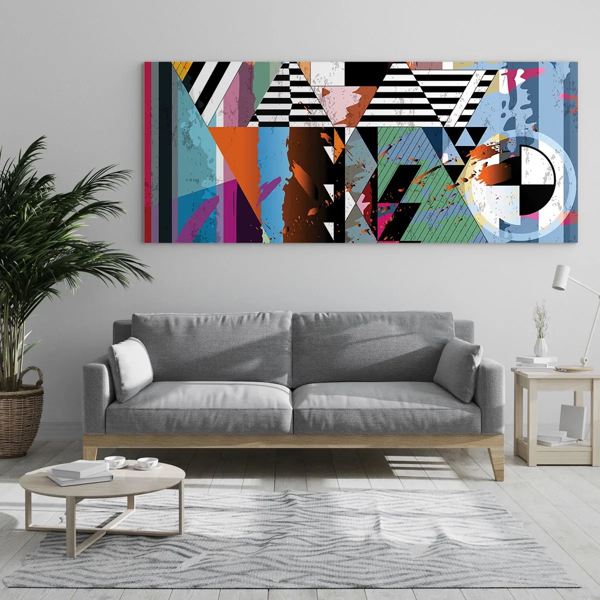 Billede på glas - Geometrisk og organisk - 140x50 cm