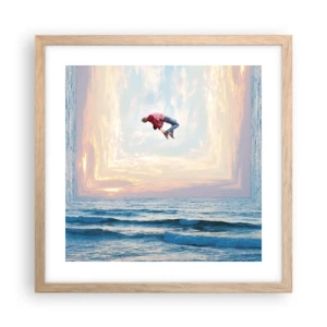 Plakat i ramme af lyst egetræ - Til en anden dimension - 40x40 cm