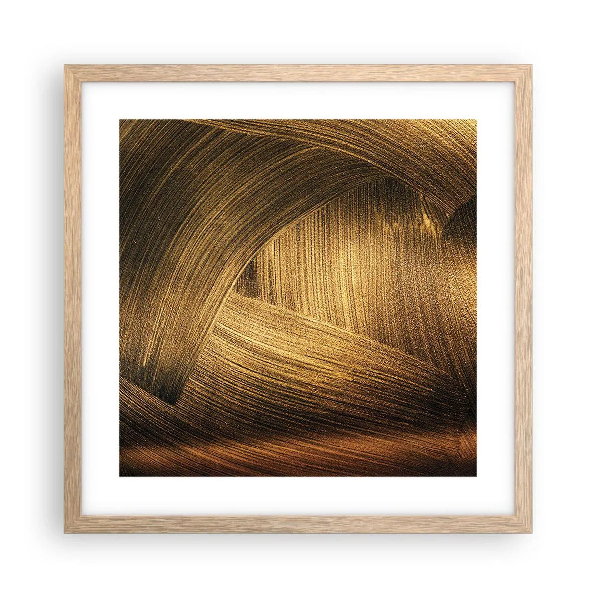 Plakat i ramme af lyst egetræ - I den gyldne labyrint - 40x40 cm