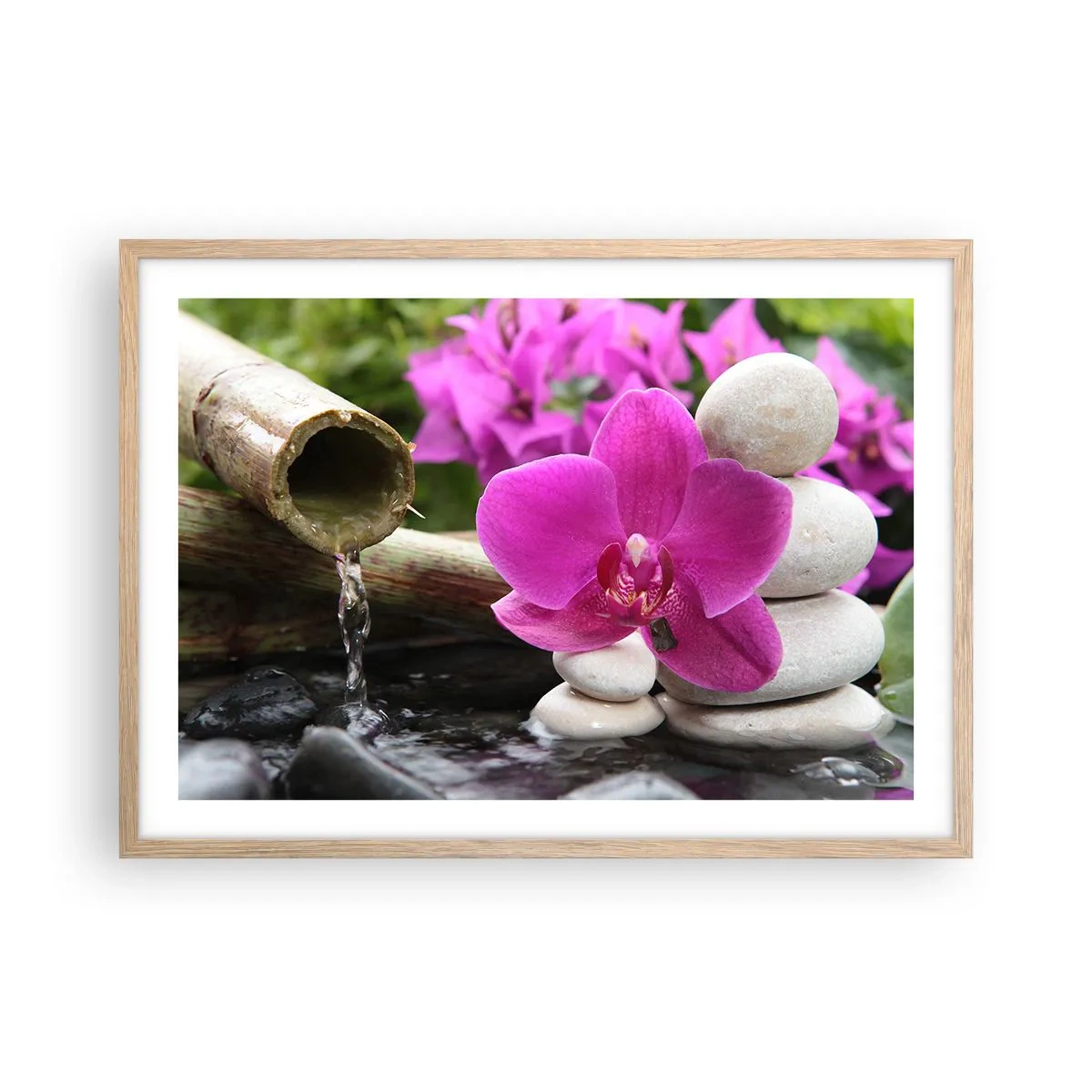 Plakat i ramme af lyst egetræ - Du hviler allerede - 70x50 cm