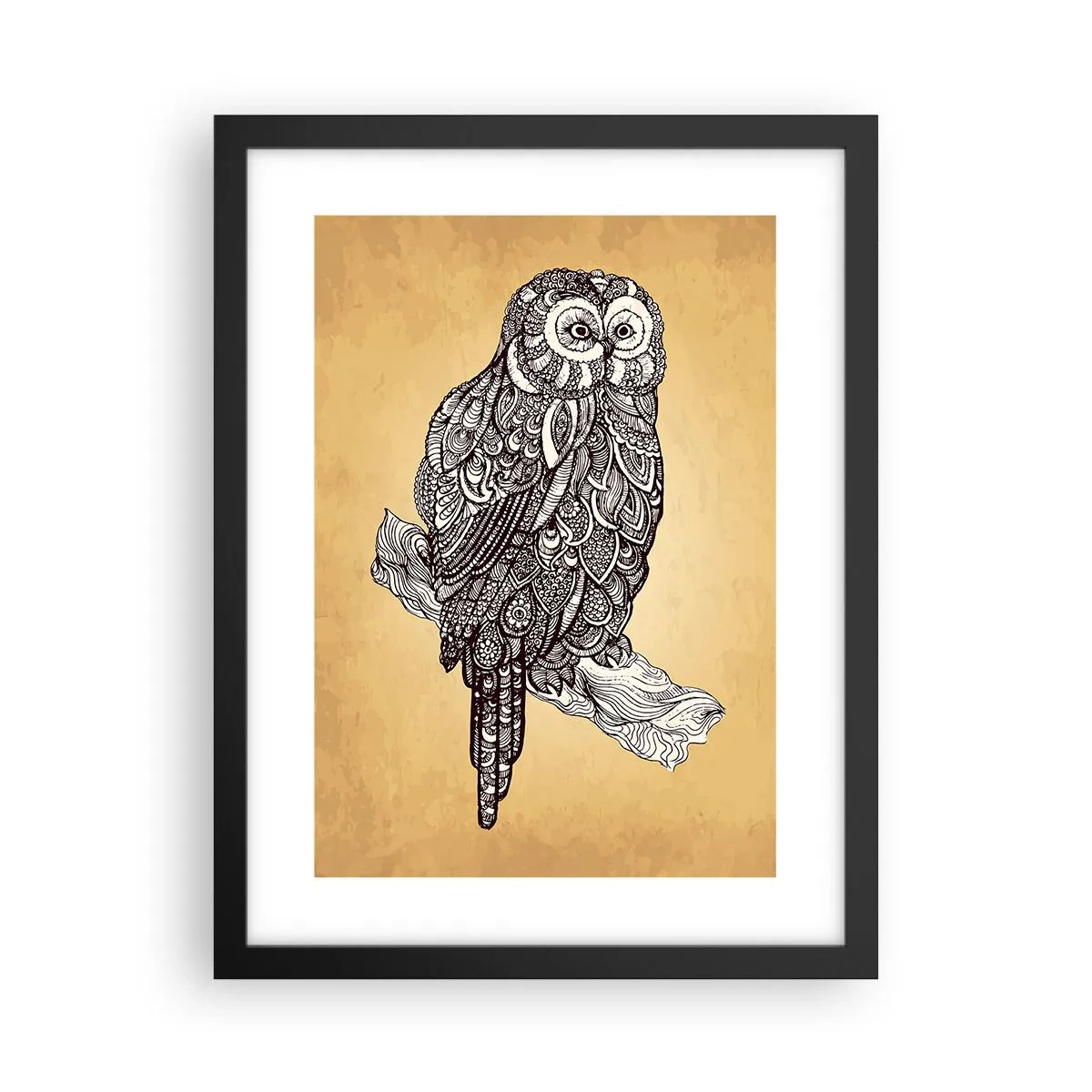 Plakat i sort ramme - Indviklede ornamenter af visdom - 30x40 cm