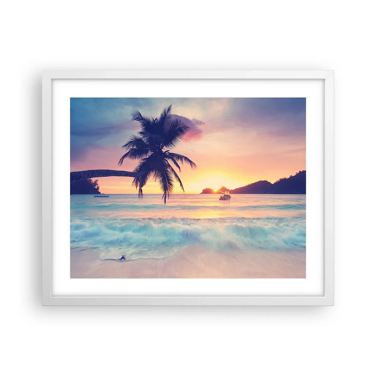 Plakat i hvid ramme - En aften i bugten - 50x40 cm