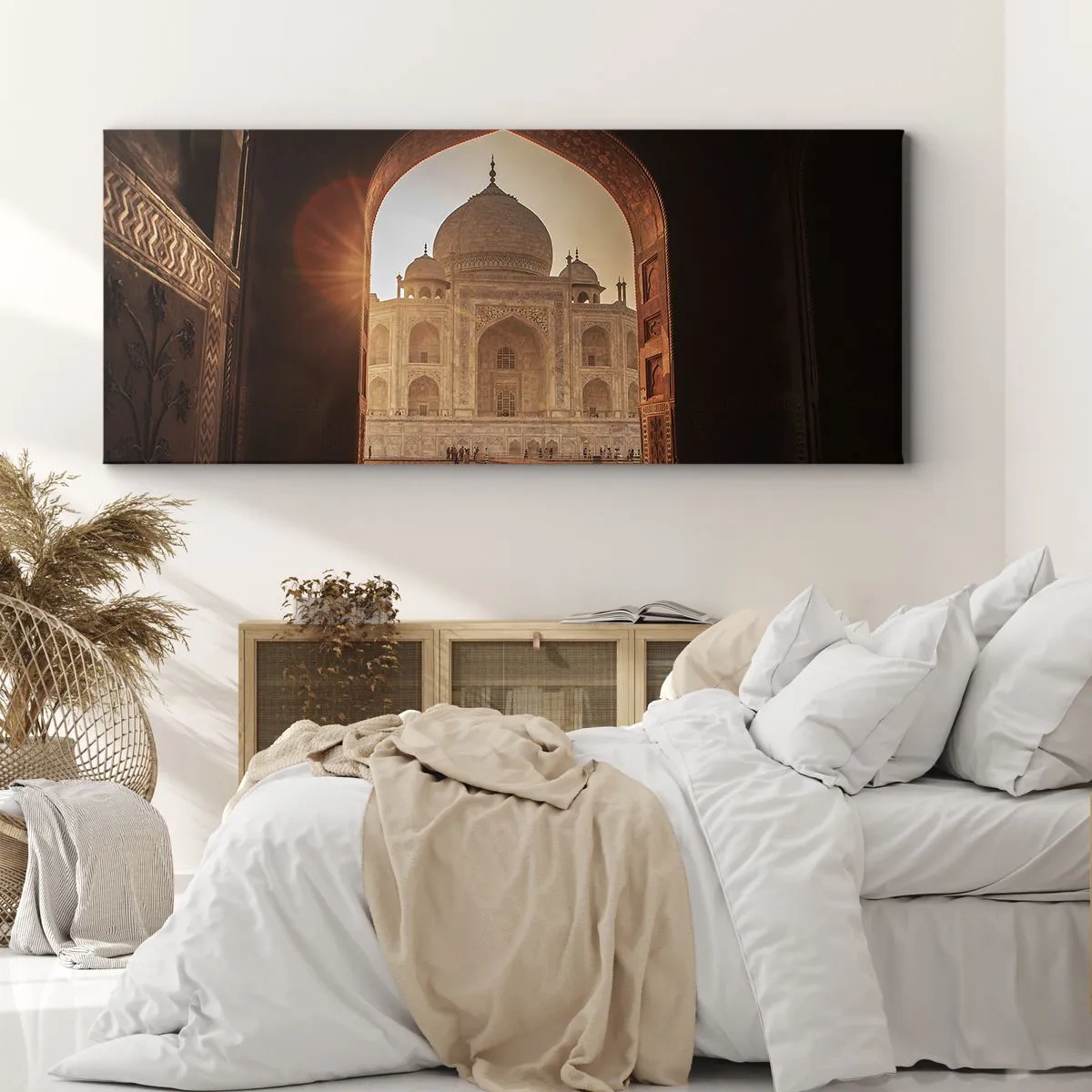Lærredstryk - Billede på lærred - Et monument over overjordisk kærlighed - 100x40 cm