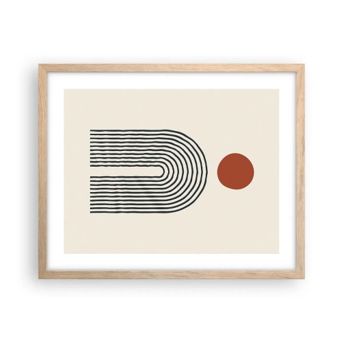 Plakat i ramme af lyst egetræ - Magnetisme af former og farver - 50x40 cm