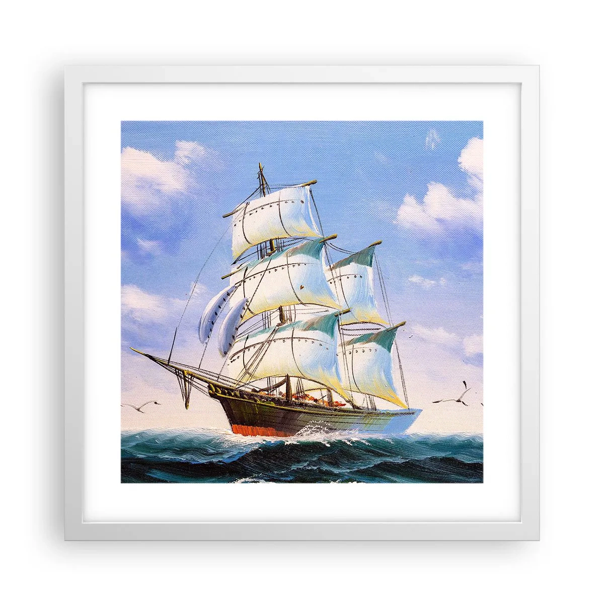 Plakat i hvid ramme - Stolt med vinden - 40x40 cm