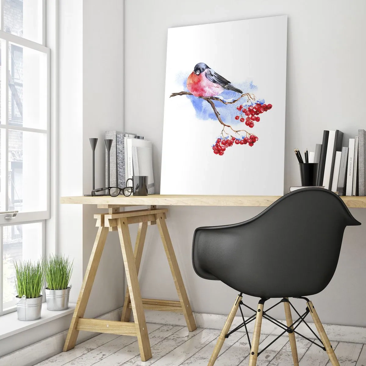 Billede på glas - Vinter i farver - 50x70 cm