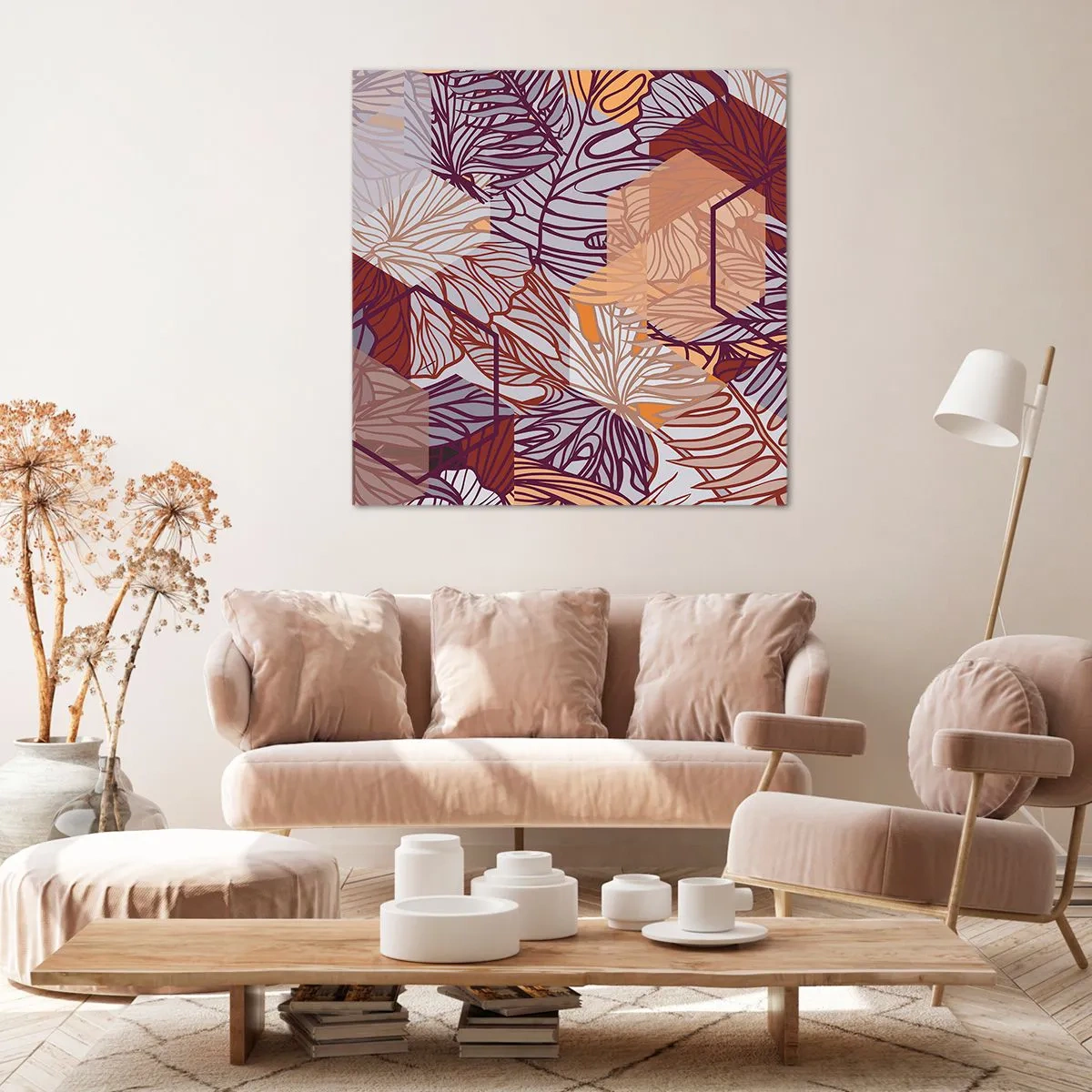 Lærredstryk - Billede på lærred - Umuligt forhold mellem geometri og natur - 40x40 cm