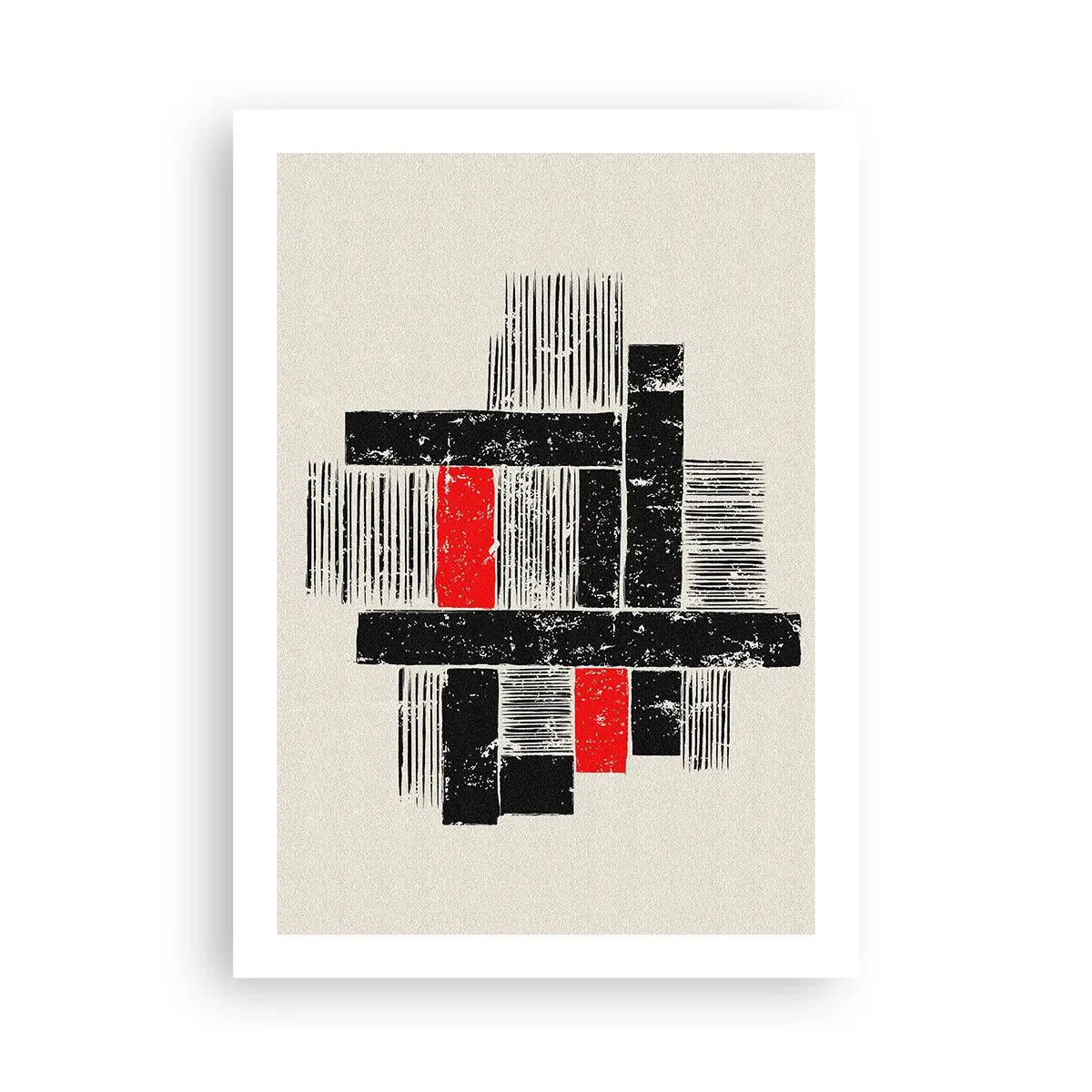 Plakat - Rødt og sort - 50x70 cm