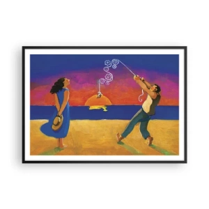 Plakat i sort ramme - Mere end en stjerne fra himlen - 100x70 cm