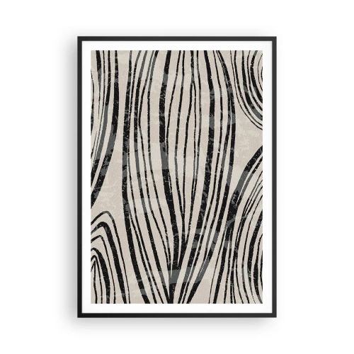 Plakat i sort ramme - Et spild af linjer - 70x100 cm
