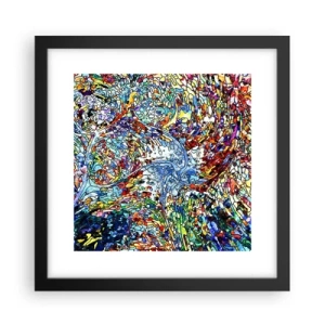Plakat i sort ramme - Dråbe af farvet glas - 30x30 cm