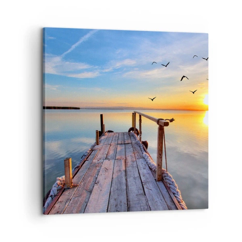 Lærredstryk - Billede på lærred - Går fremad mod solen - 60x60 cm