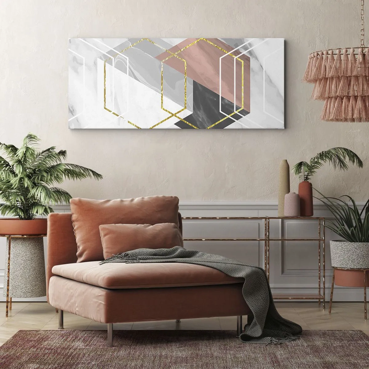 Lærredstryk - Billede på lærred - Kædesammensætning - 160x50 cm