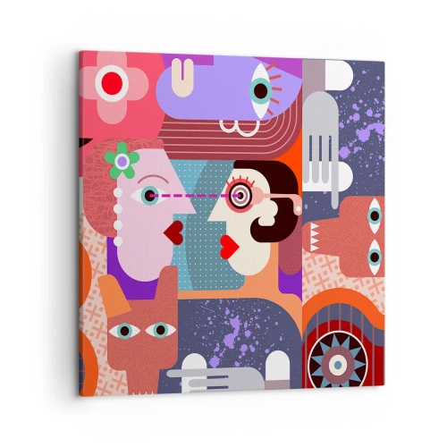 Lærredstryk - Billede på lærred - Øje mod øje - 50x50 cm