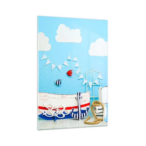 Billede på glas - Et barns længsel efter eventyr - 70x100 cm