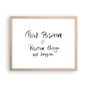 Plakat i ramme af lyst egetræ - Hvordan skal man leve? - 50x40 cm