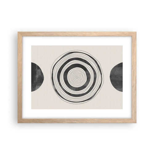 Plakat i ramme af lyst egetræ - Det vigtige er det, der er imellem - 40x30 cm