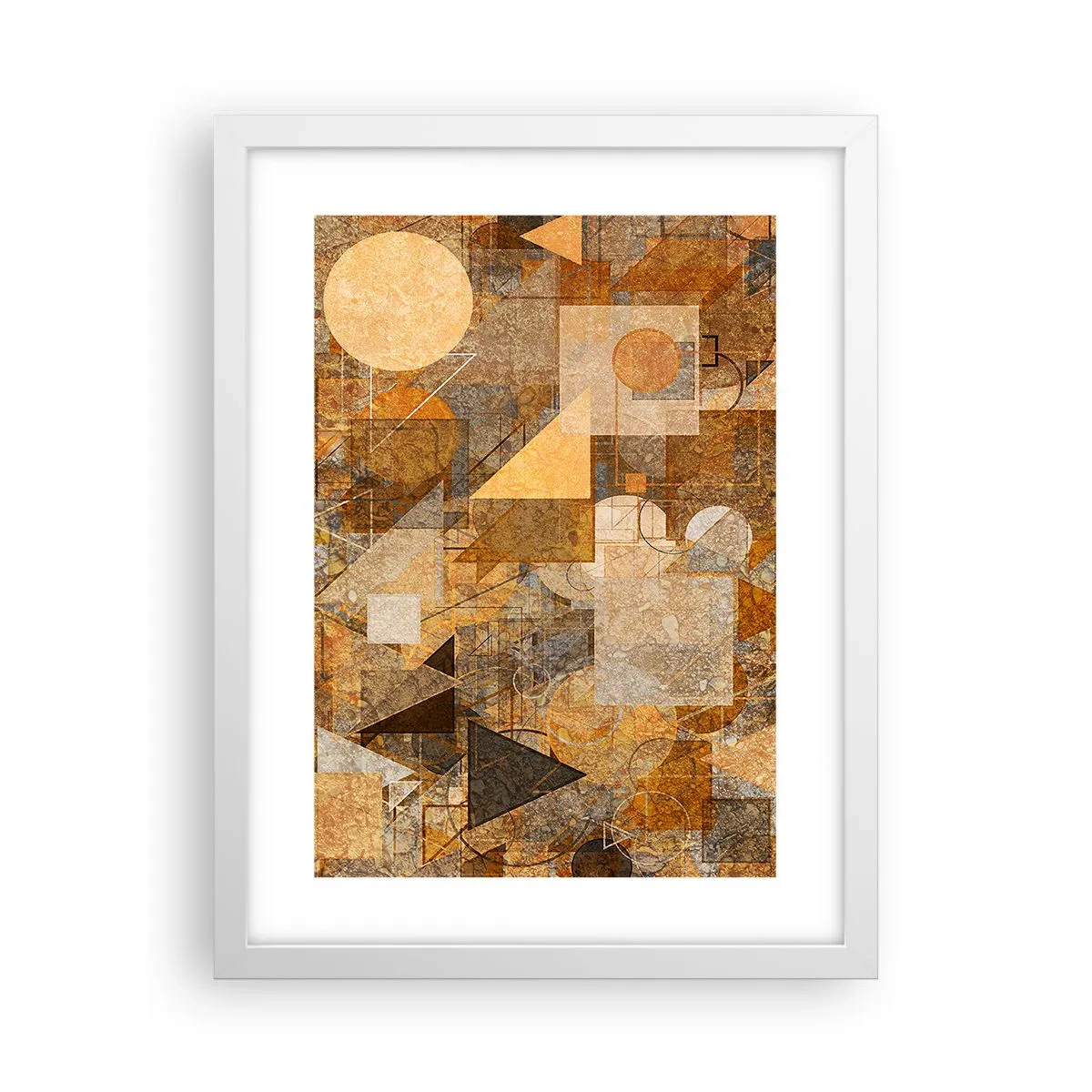 Plakat i hvid ramme - Kubistisk bronzeundersøgelse - 30x40 cm