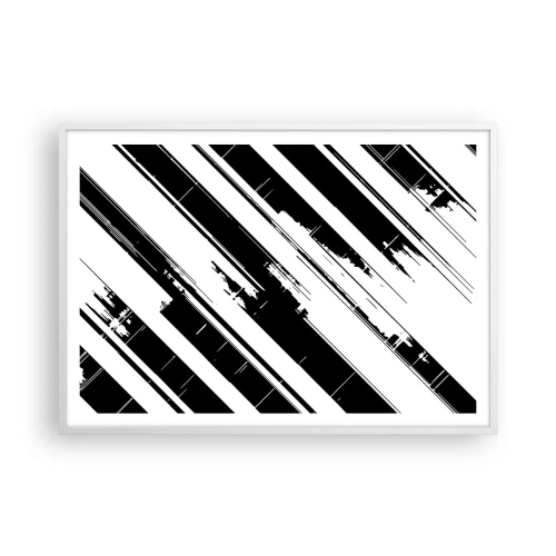 Plakat i hvid ramme - Intens og dynamisk komposition - 100x70 cm