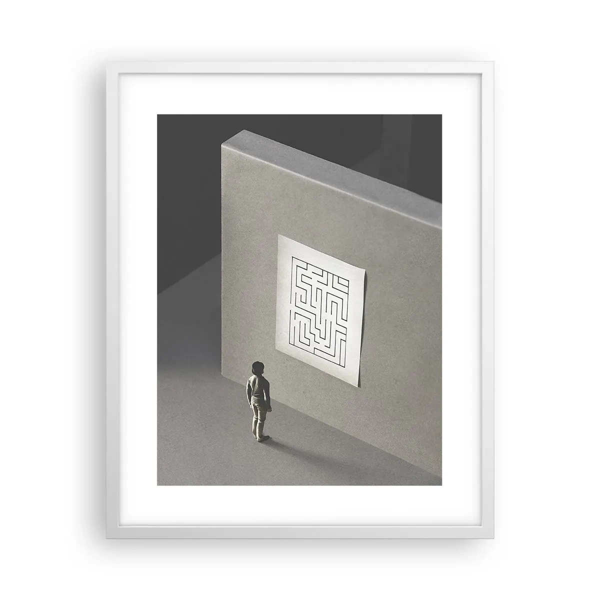 Plakat i hvid ramme - Men hvor er jeg? - 40x50 cm