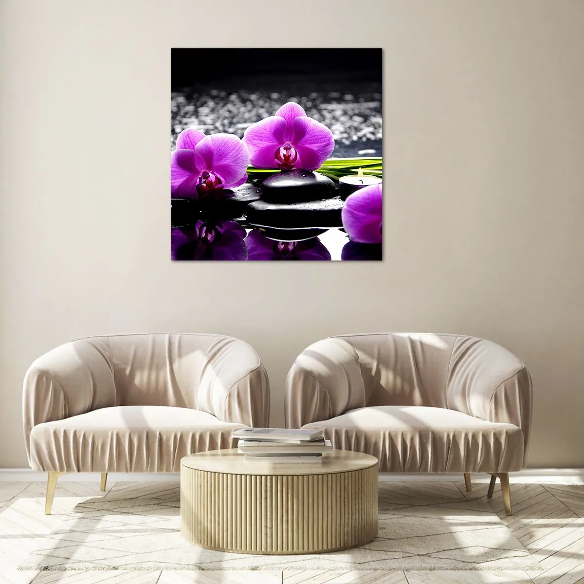 Billede på glas - Drukne i fred og ro - 40x40 cm