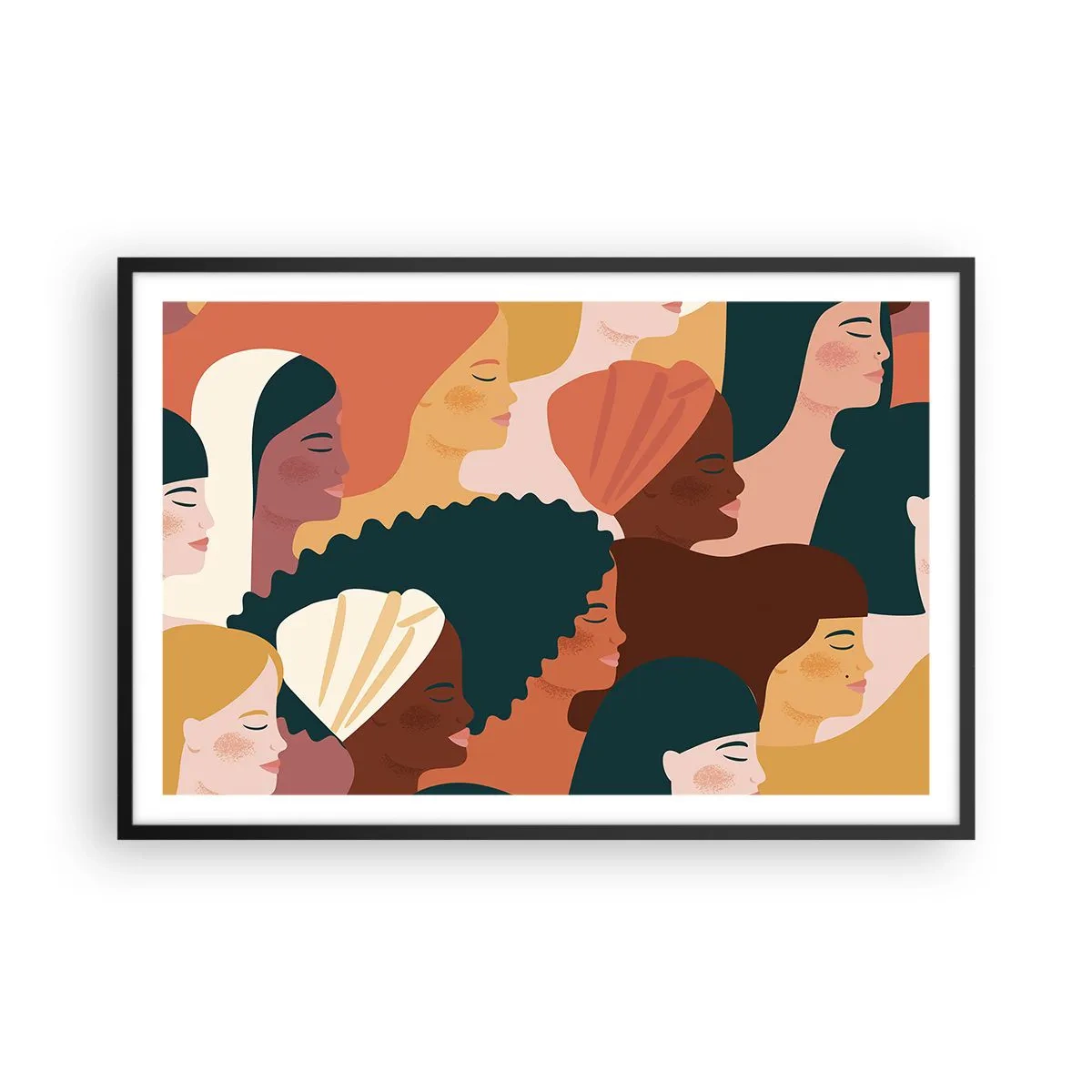 Plakat i sort ramme - Kun kvindelighed - 91x61 cm