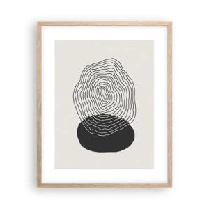 Plakat i ramme af lyst egetræ - Varighed og vibration - 40x50 cm