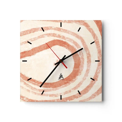 Vægur, Uret - Koralcirkler - komposition - 30x30 cm