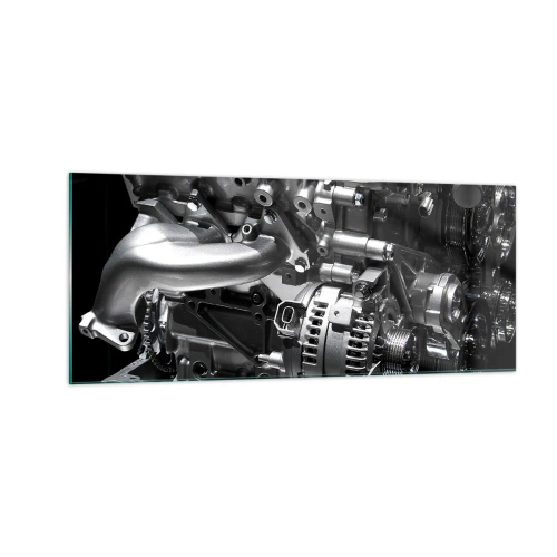 Billede på glas - Stål, smuk, stærk - 100x40 cm