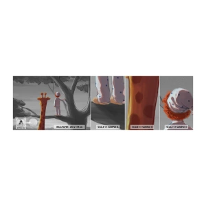 Prøve Fototapet Selvklæbende Deluxe Sticker - Det sker virkelig - Giraf, Børns, Drøm - 100x30 cm