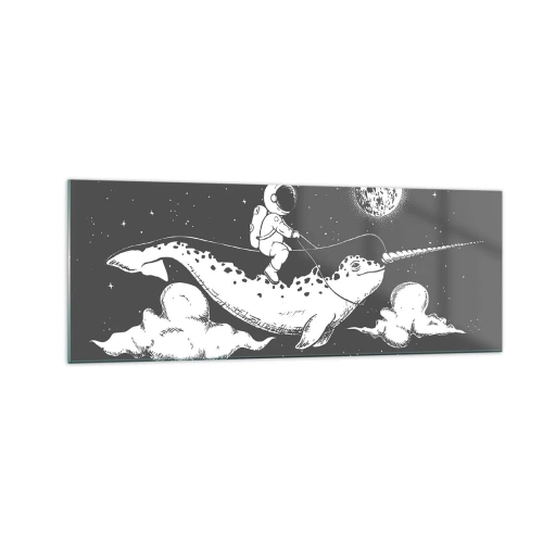 Billede på glas - Rumrytter - 140x50 cm