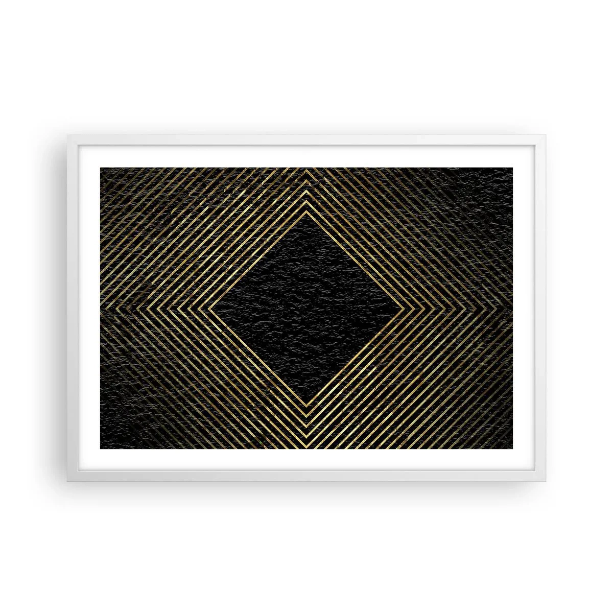 Plakat i hvid ramme - Geometri i glamour-stil - 70x50 cm