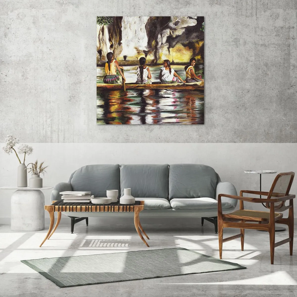 Billede på glas - I et polynesisk paradis - 70x70 cm