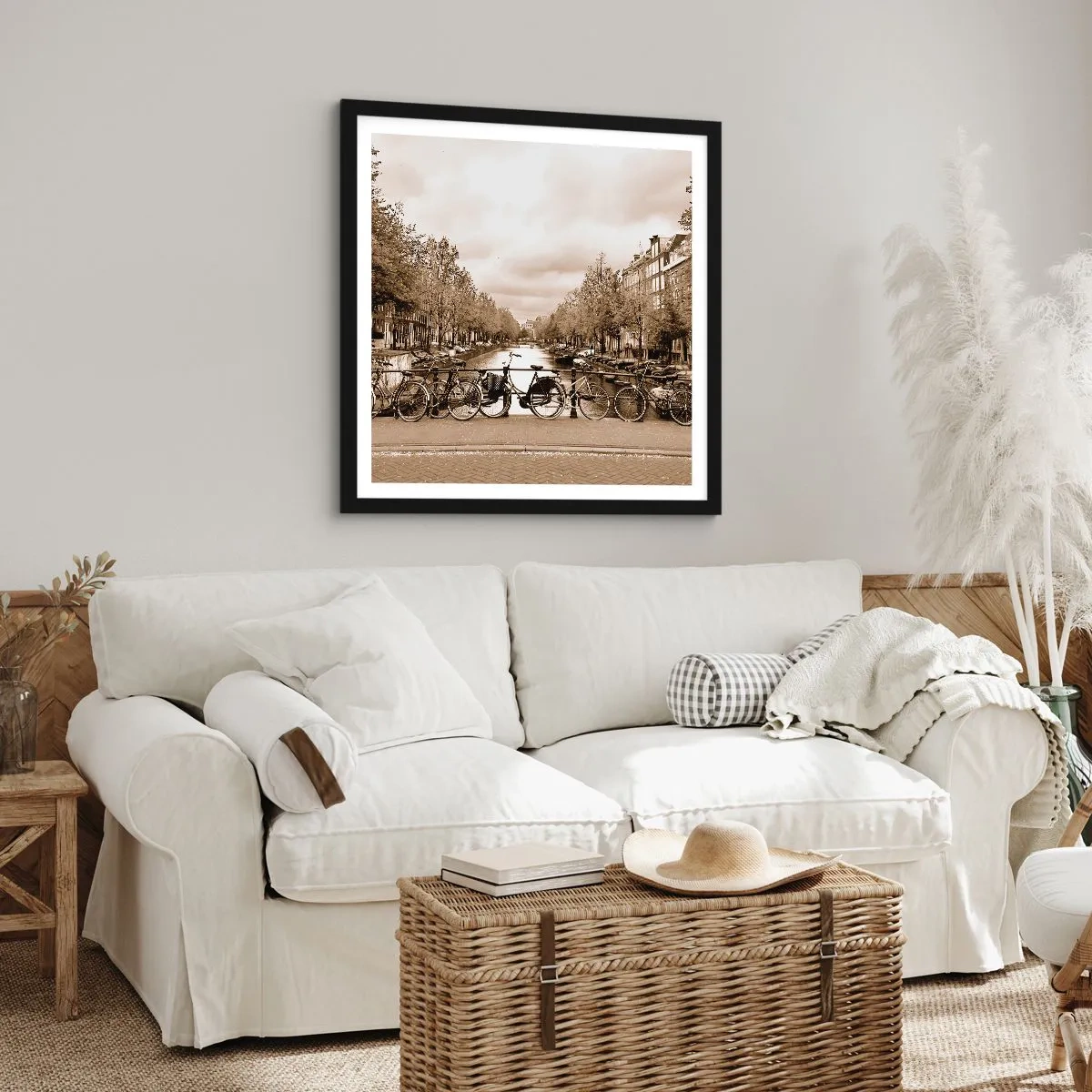 Plakat i sort ramme - Hollandsk atmosfære - 30x30 cm