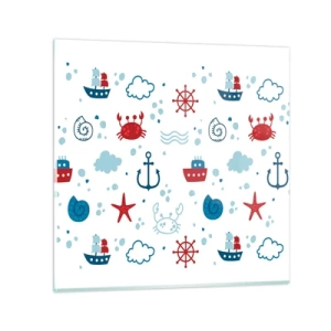 Billede på glas - En fortælling om havet - 30x30 cm