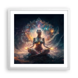 Plakat i hvid ramme - Flow af god energi - 50x50 cm