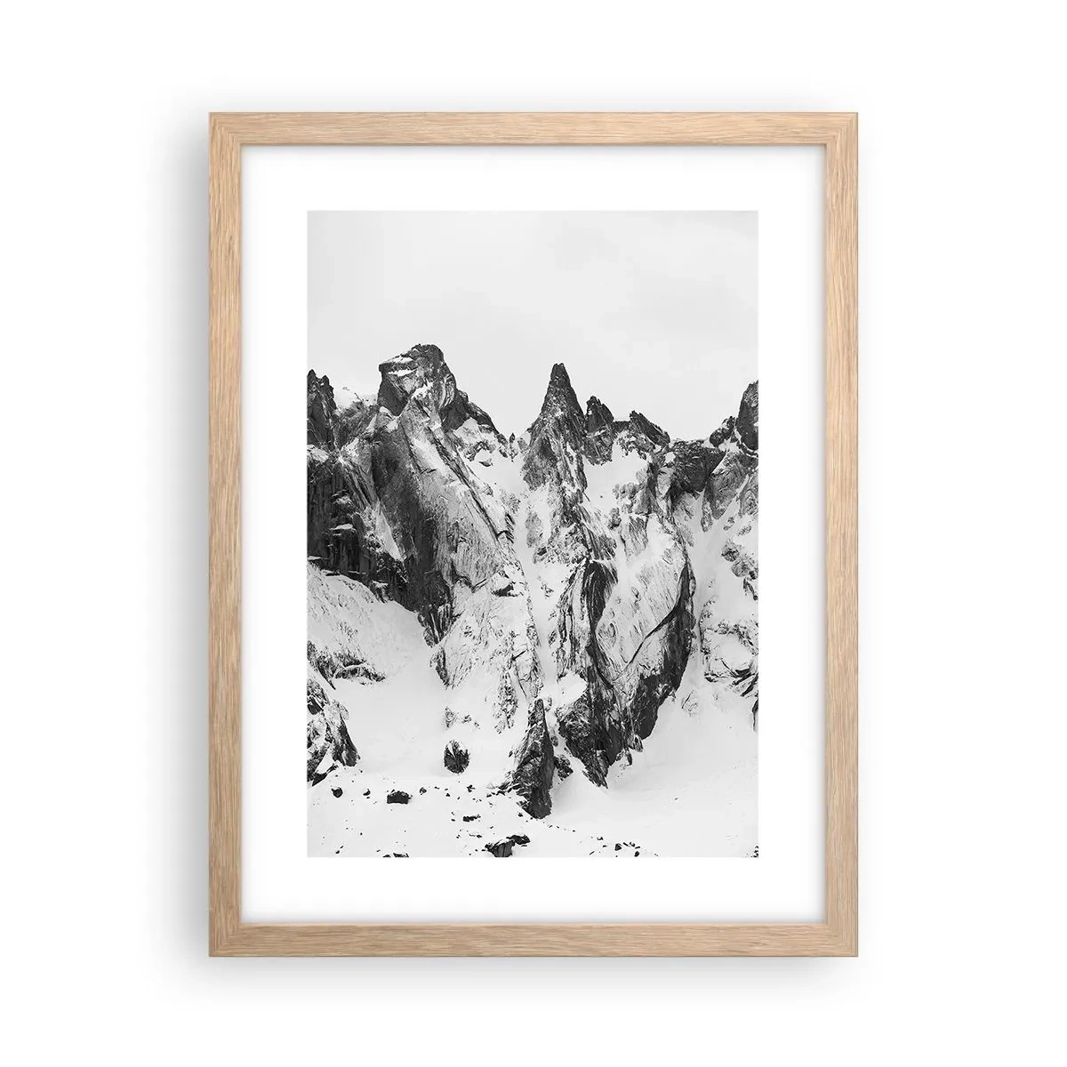 Plakat i ramme af lyst egetræ - Granit truende højderyg - 30x40 cm