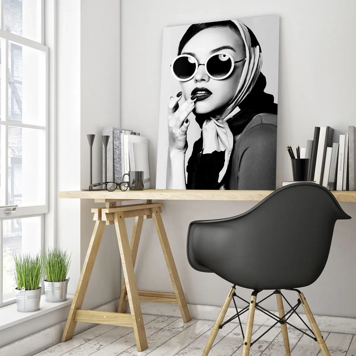 Billede på glas - Hilsner fra 1960'erne. - 50x70 cm
