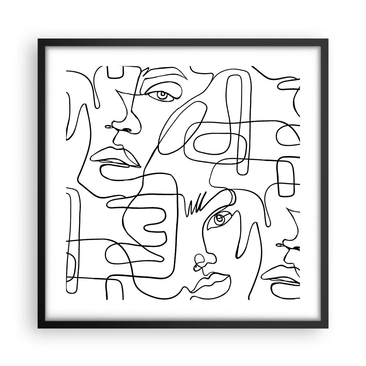 Plakat i sort ramme - I sammenfiltrede følelser - 50x50 cm