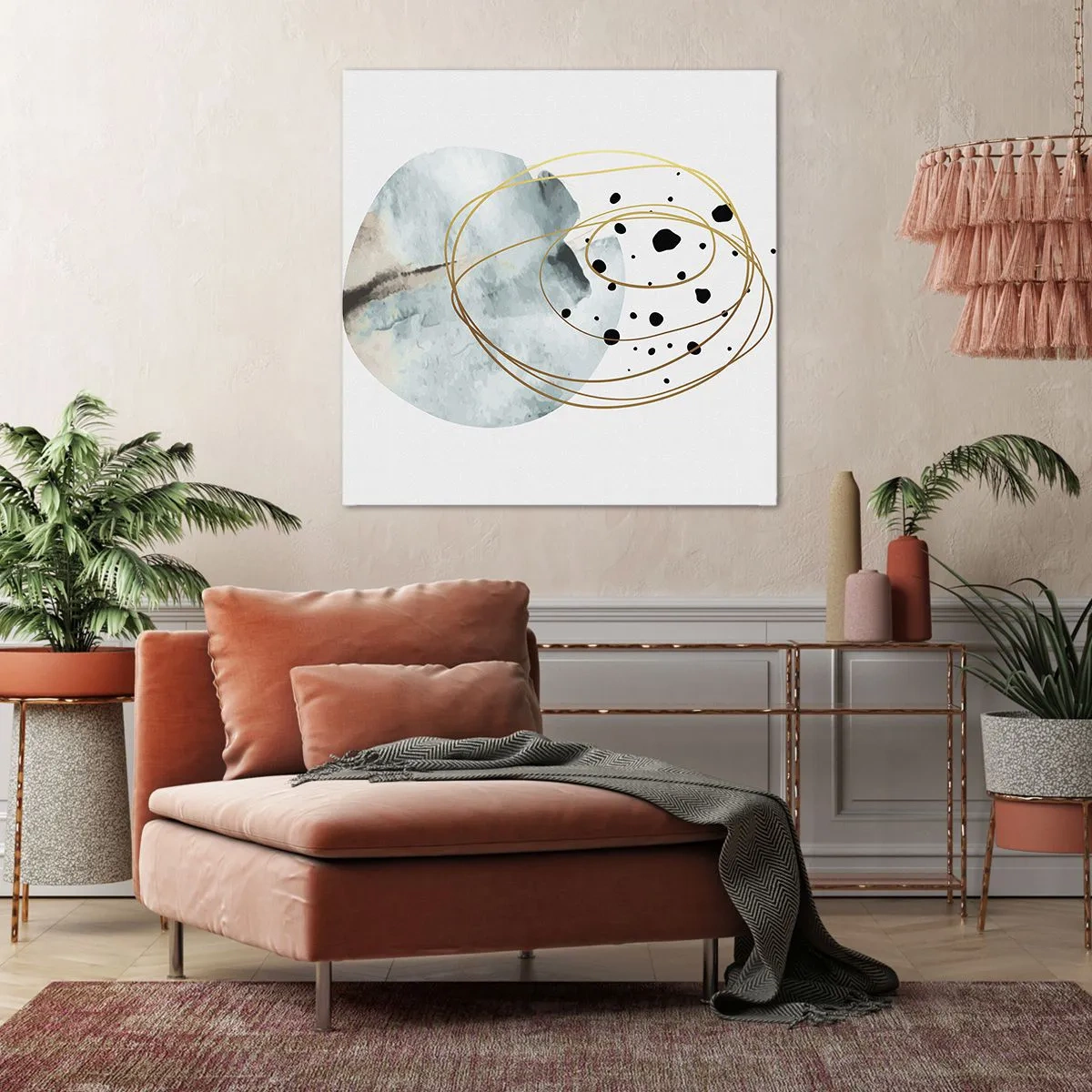 Lærredstryk - Billede på lærred - I rummets favntag - 50x50 cm