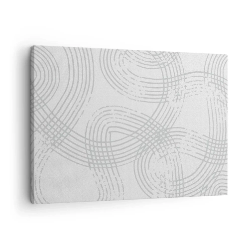 Lærredstryk - Billede på lærred - Et diskret mønster med sammenflettede linjer i lyse nuancer - 70x50cm - Der er ingen lige vej - Moderne vægdekoration til stue og soveværelse ARTTOR