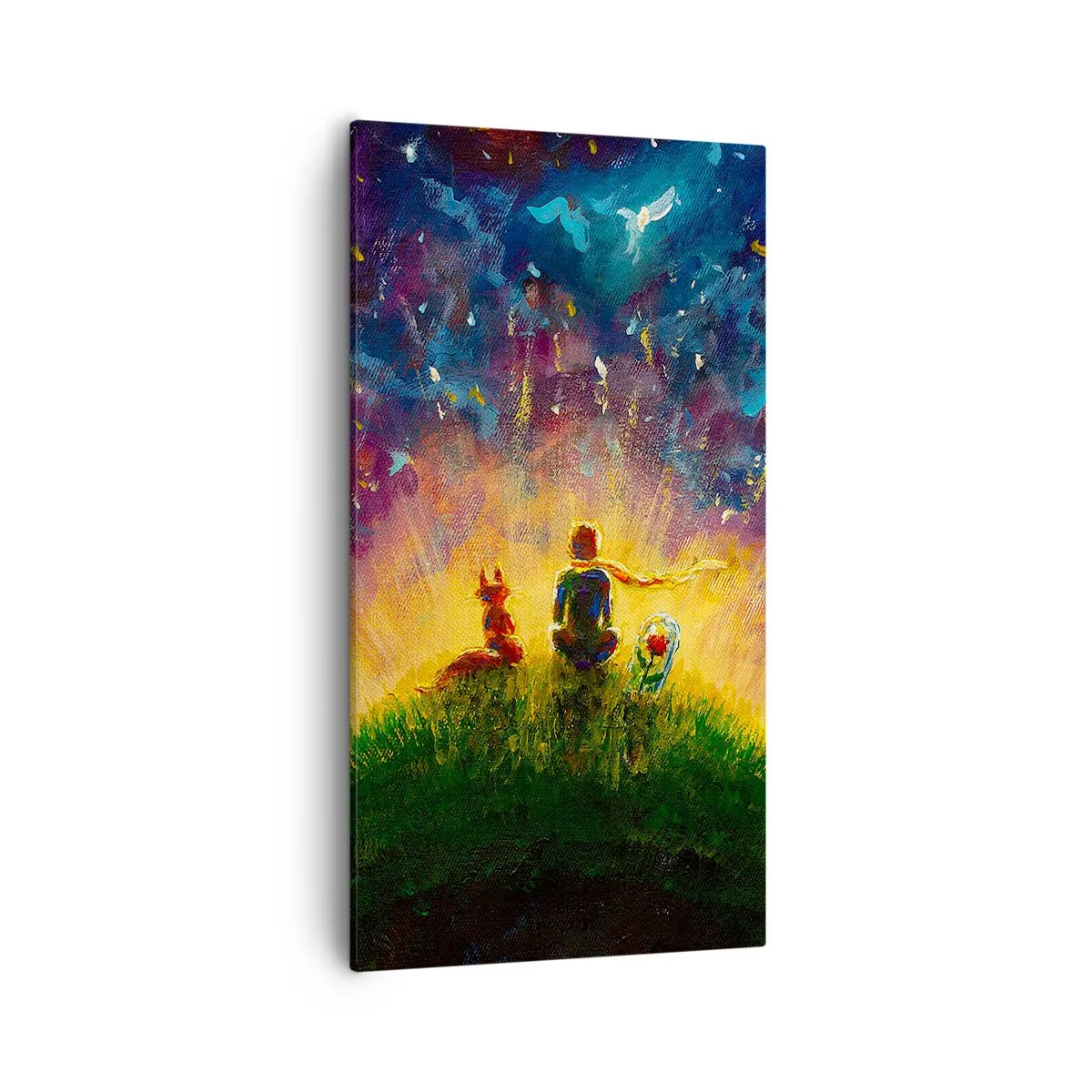 Lærredstryk - Billede på lærred - Kærlighed og venskab - hele verden - 55x100 cm