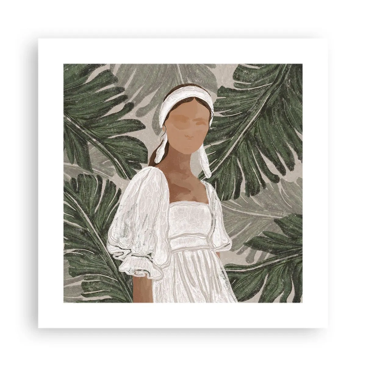 Plakat - Eksotisk portræt - 40x40 cm