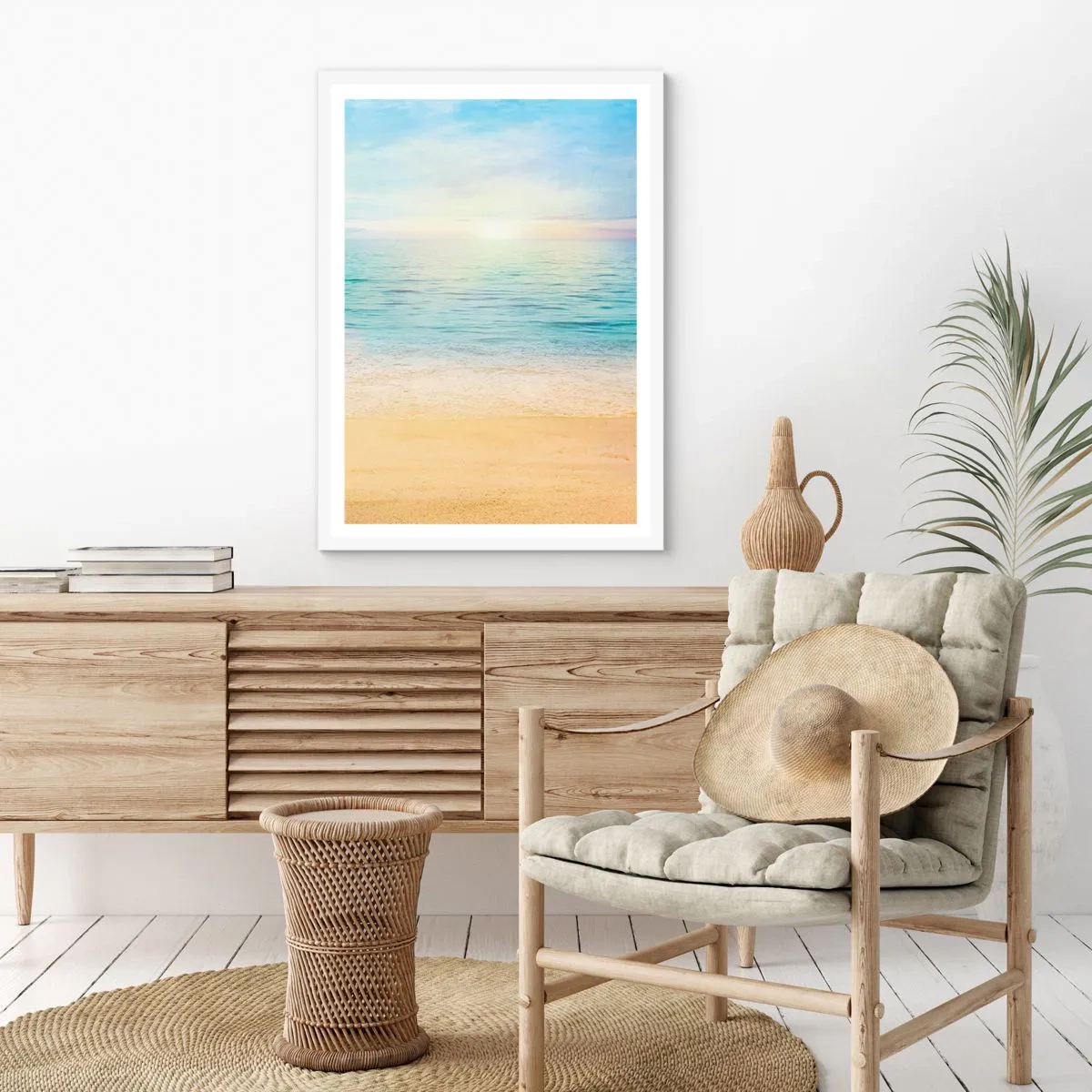 Plakat i hvid ramme - Det store blå - 40x50 cm