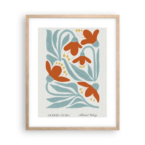 Plakat i ramme af lyst egetræ - Mod jorden, mod solen - 40x50 cm