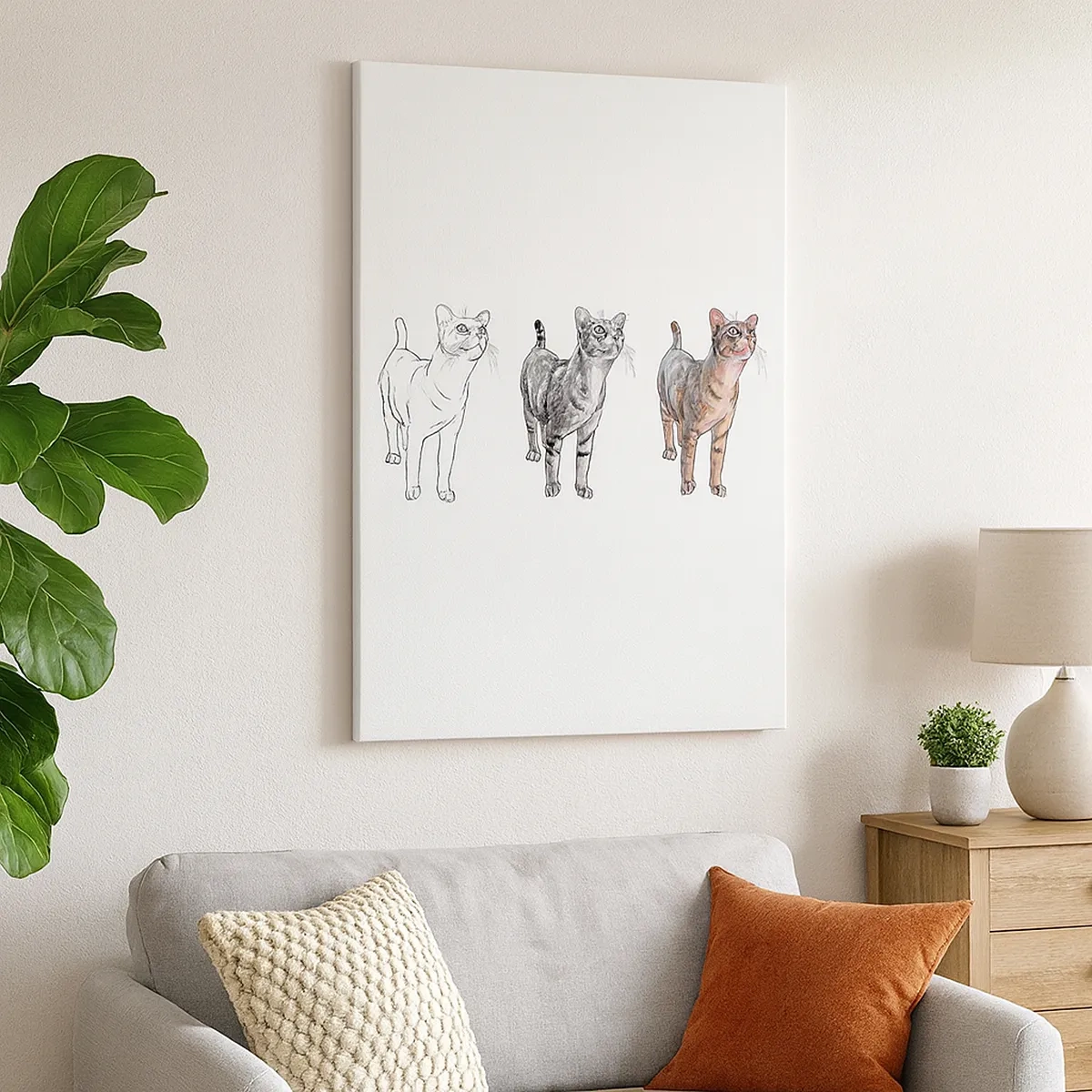 Lærredstryk - Billede på lærred - Tegneundervisning - 50x70 cm